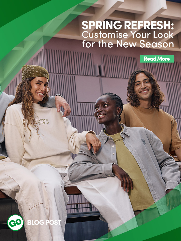 Refresh your look this spring with GoCustom. Explore Native Spirit, SOL'S, Tee Jays & Stanley/Stella. Customise these new brands to elevate your own.